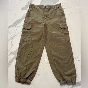 Madewell Khaki Cotton Cargo Joggers, Sz 29